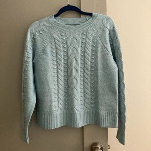 NWT Loft Petite Sweater - Blue Cable Knit